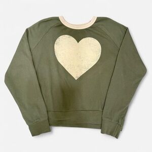 Anthropologie Heart Ringer Graphic Sweatshirt